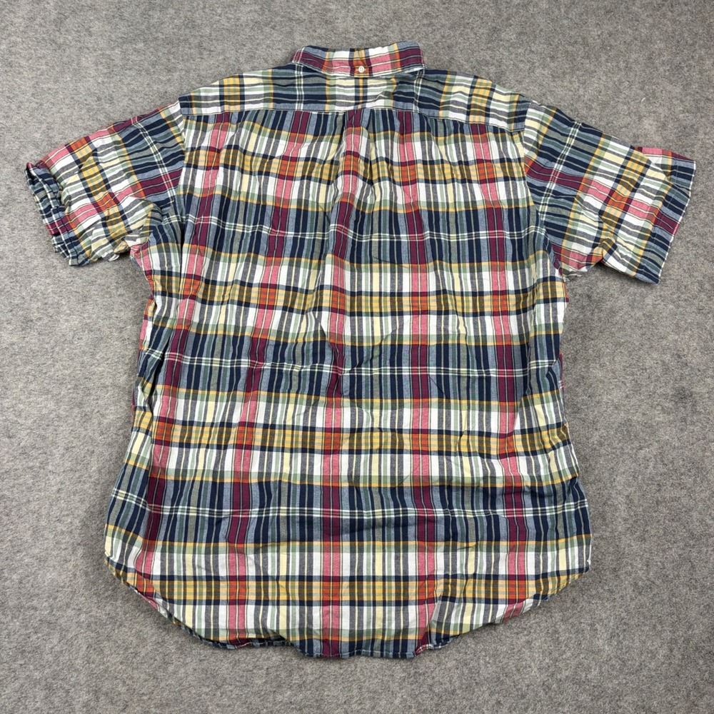 Ralph Lauren Button Down Mens Large Multi-Color Plaid Short Sleeve Classic Fit - Picture 9 of 10
